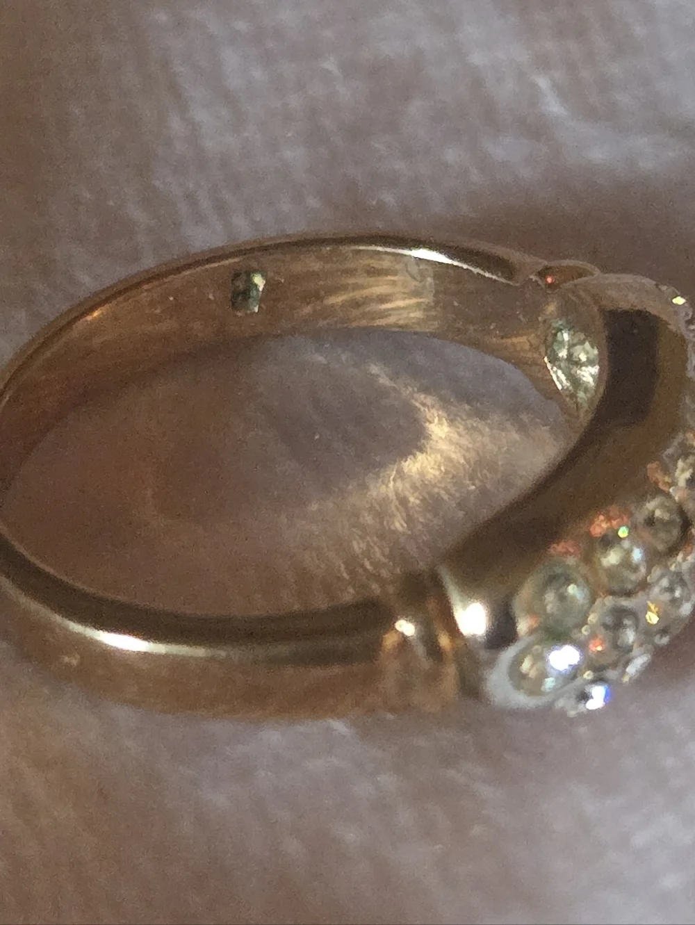 Gold Tone Crystal Pave Ring